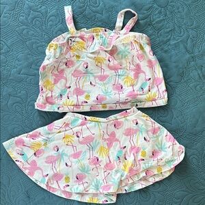 The Children's Place Flamingo Print Set - Pink and Yellow